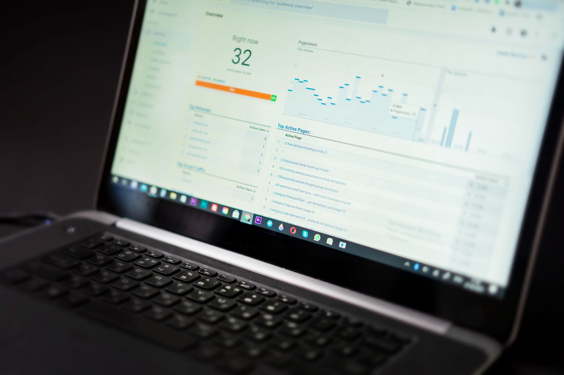 An illustrated dashboard showing SEO metrics like organic traffic and keyword rankings trending upward over time.